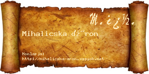 Mihalicska Áron névjegykártya